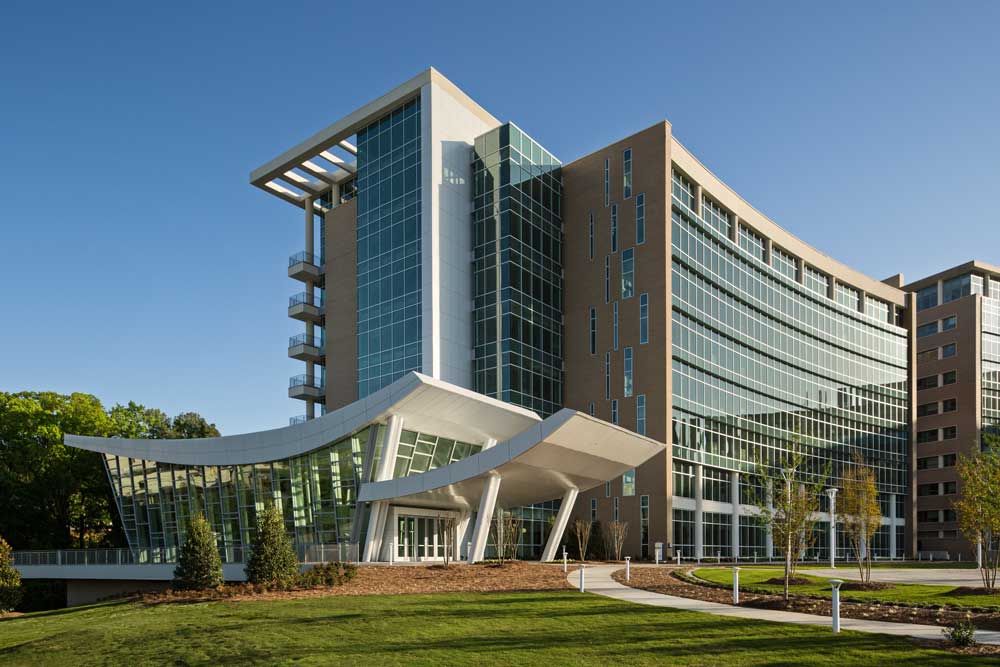 Modern hospital in Sweden with solar panels